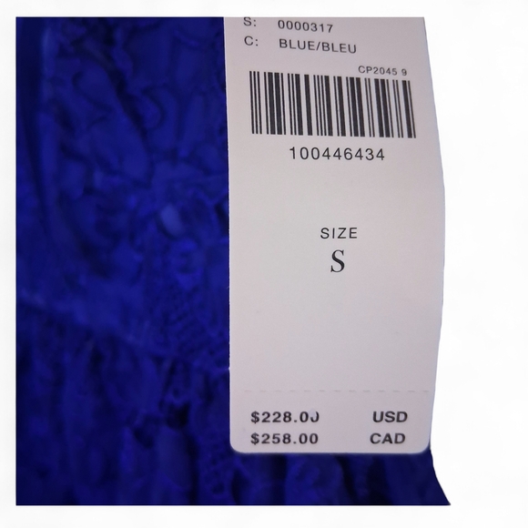 Anthropologie Ruffle Strap Corset Lace Blue Mini Dress Womens Size Small - Picture 8 of 8